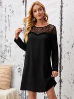 NIEUW! Elegante trendy zwarte jurk met kant maat XXL 46, Verzenden, Nieuw, Maat 46/48 (XL) of groter, Zwart