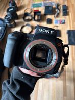 Sony α350 DSLR camera + 3 lenzen + flitser + accessoires, Ophalen of Verzenden, Gebruikt, Sony