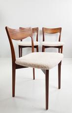 3 Deense design palissander stoelen | eettafel / eetkamer, Huis en Inrichting, Stoelen, Drie, Gebruikt, Stof, Ophalen of Verzenden