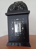 Mooi metalen  windlicht 26cm hoog, Ophalen, 25 tot 50 cm, Zwart, Zo goed als nieuw