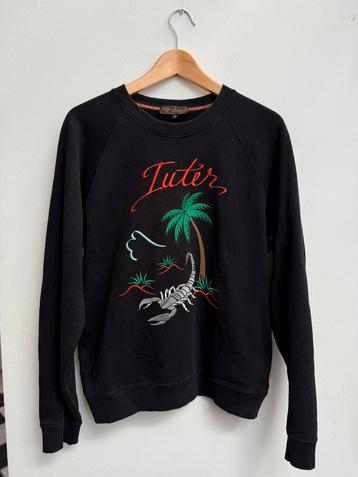 IUTER trui – zwart – palmboom & schorpioen borduur – maat S beschikbaar voor biedingen