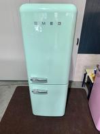 Retro SMEG Koelkast met Vriesvak - Mintgroen, 200 liter of meer, 60 cm of meer, Zo goed als nieuw, Energieklasse A of zuiniger