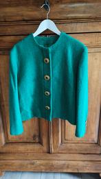 Wollen Tweed jasje groen met prachtige knopen ( fleurt een g, Maat 38/40 (M), Ophalen of Verzenden, Zo goed als nieuw, Vintage