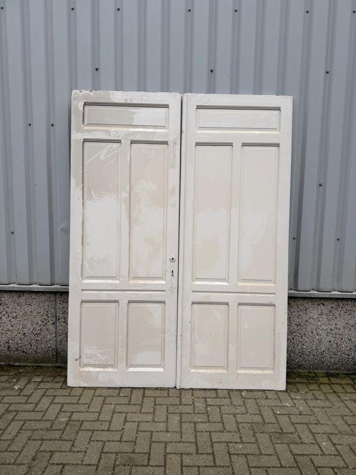 Prachtset antieke dubbele deuren 95,5 x 260, Doe-het-zelf en Verbouw, Deuren en Horren, Zo goed als nieuw, Buitendeur, 215 cm of meer