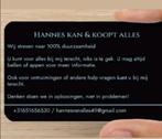 Hannes van Alles: onbetrouwbaar!! Let op!!, Ophalen of Verzenden