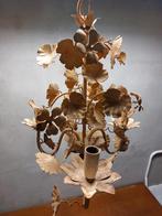 Vintage Franse Tole Kroonluchter – 3-arm – Druiven & Bladere, Antiek en Kunst, Antiek | Lampen, Ophalen of Verzenden