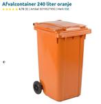 Oranje Kliko 240L, Ophalen, Kunststof, 40 liter of meer, Zo goed als nieuw
