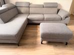 Hoekbank 260x210 grijs gemeleerd, zwarte pootjes, Ophalen, Gebruikt, Stof