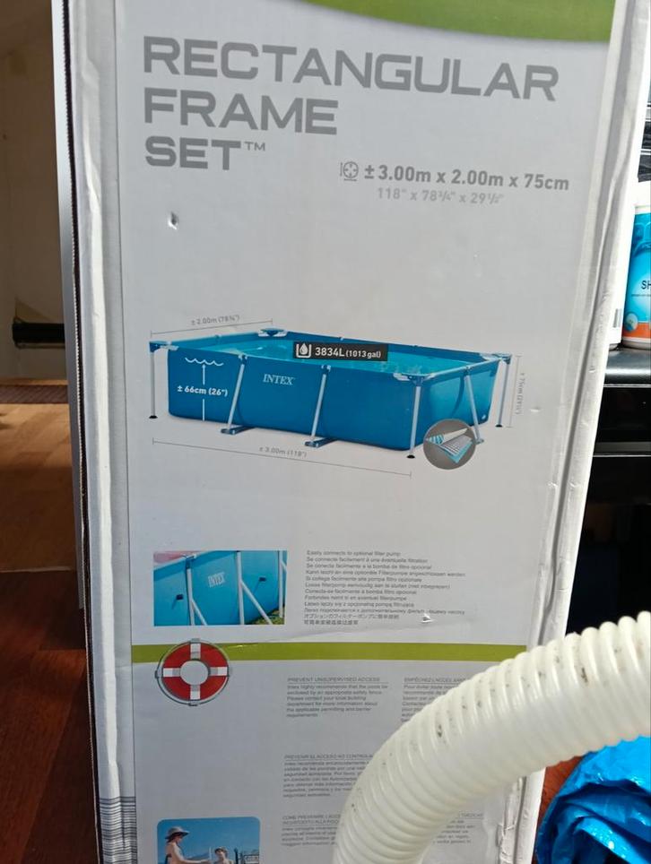 Zeer compleet Intex zwembad 300 x 200 x 75 cm, Tuin en Terras, Zwembad-toebehoren, Zo goed als nieuw, Ophalen