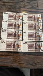 8 briefjes 100 gulden, Postzegels en Munten, Ophalen of Verzenden, 100 gulden