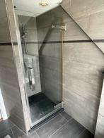Glazen douchedeur met rvs scharnieren, Ophalen, Gebruikt, Rvs, Douche
