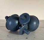 Set van twee grijze houten siertorentjes hout draaiwerk, Ophalen of Verzenden