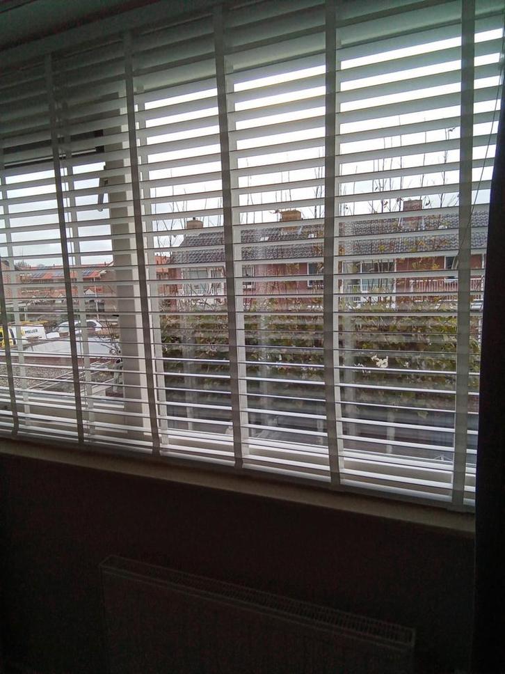 Houten jaloezieën 193x128 cm - Wit, Huis en Inrichting, Stoffering | Gordijnen en Lamellen, Ophalen