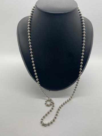 Z973 Prachtige zilveren balletjes ketting 80,5 cm beschikbaar voor biedingen