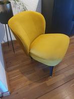 Oker gele velvet stoel, Huis en Inrichting, Fauteuils, Ophalen, Zo goed als nieuw, Stof