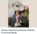 Mooie Bassano porseleinen Putti tafellamp vintage 54 cm, Ophalen of Verzenden