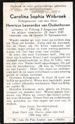 Witbroek Carolina 1887 Tilburg 1947, Verzamelen, Bidprentjes en Rouwkaarten, Ophalen of Verzenden, Bidprentje