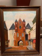 Olieverf schilderij Gevangenpoort Bergen op Zoom., Antiek en Kunst, Ophalen of Verzenden