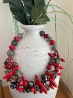 Ketting met labradoriet, agaat, koraal, rookkwarts, kristal, Ophalen of Verzenden, Nieuw, Steen of Mineraal, Met edelsteen