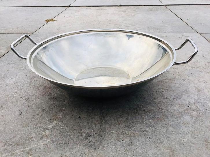 RVS schaal, diameter 36,5cm, hoogte 10cm, IGS, Huis en Inrichting, Woonaccessoires | Schalen en Manden, Zo goed als nieuw, Schaal