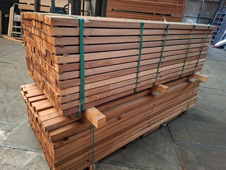 Hardhout palen balken onderleggers 245 cm bezorgen mogelijk, Tuin en Terras, Palen, Balken en Planken, Nieuw, Balken, 250 cm of meer