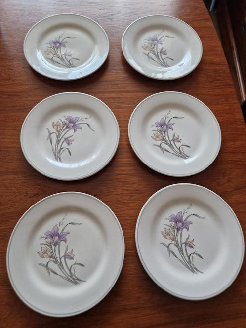 Gebaksborden 6 stuks vintage, Antiek en Kunst, Antiek | Servies los, Ophalen of Verzenden