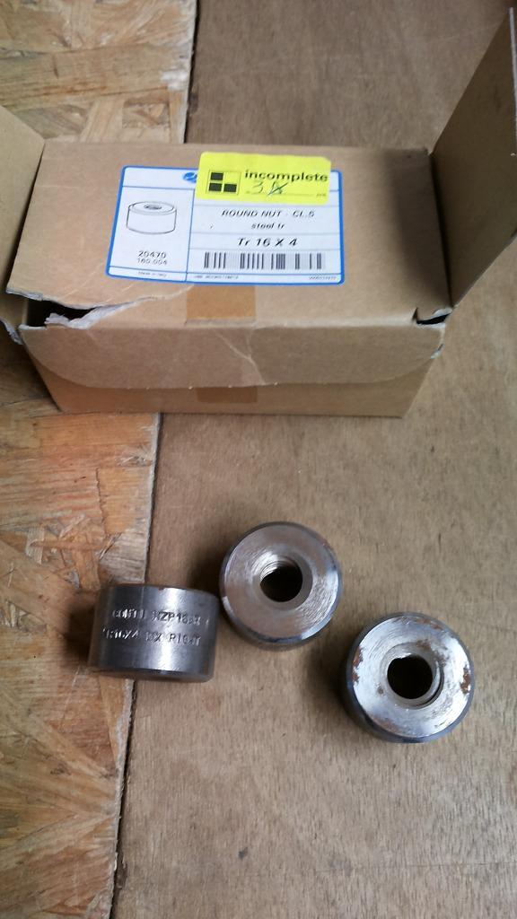 Ronde moer trapeziumdraad TR16 1,5xD automatenstaal Fabory, Doe-het-zelf en Verbouw, Betonmolens, Nieuw, Ophalen of Verzenden