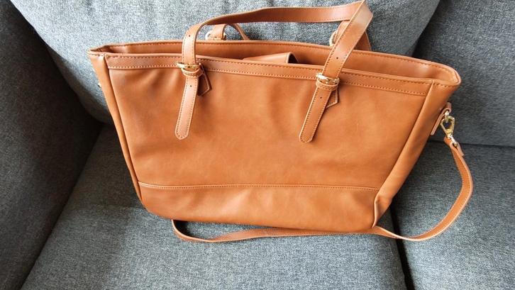 Cognac kleurige Anna Field tas, Sieraden, Tassen en Uiterlijk, Tassen | Reistassen en Weekendtassen, Zo goed als nieuw, Bruin