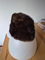 Bruine bontmuts met kleine stoffen zijflappen voor de oren, Ophalen of Verzenden, Zo goed als nieuw, One size fits all, Hoed