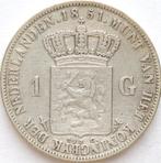 XntriQ-Coins - zilveren 1 Gulden 1851 Willem III, Postzegels en Munten, Munten | Nederland, 1 gulden, Koning Willem III, Zilver