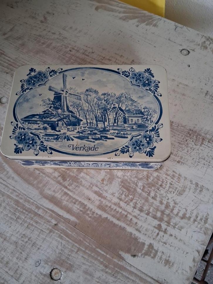 Vintage Verkade Blikken Doos, Huis en Inrichting, Woonaccessoires | Kisten, Gebruikt, Minder dan 50 cm, Minder dan 50 cm, Minder dan 50 cm