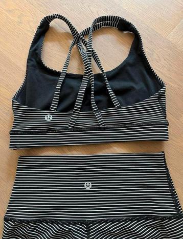 Lululemon legging en top/bh (set) zwart/wit maat 4 beschikbaar voor biedingen