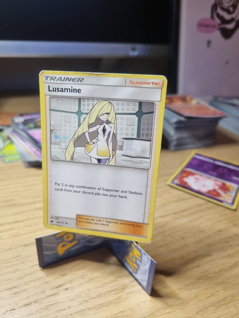 Lusamine 96/111 - Zeldzame Pokémonkaart, Ophalen of Verzenden, Gebruikt, Losse kaart