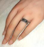 Ring zilver glanzend en matte gravure, Sieraden, Tassen en Uiterlijk, Ringen, Nieuw, 17 tot 18, Dame of Heer, Zilver