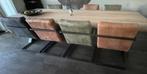 Station7 industriële buffel-lederen stoelen ‘Olli’, 8 stuks, Huis en Inrichting, Stoelen, Ophalen, Gebruikt, Leer, Vijf, Zes of meer stoelen