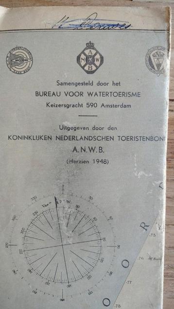 ANWB Waterkaart Hollandsche Plassen ~1950 beschikbaar voor biedingen