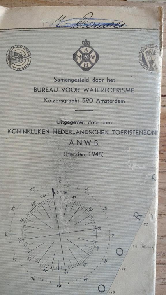 ANWB Waterkaart Hollandsche Plassen ~1950, Boeken, Atlassen en Landkaarten, Gelezen, Landkaart, Nederland, 1800 tot 2000, Ophalen of Verzenden
