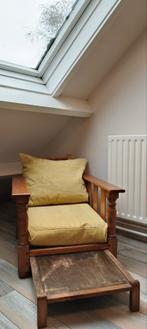 Ouderwetse rookstoel met voetenbank, Huis en Inrichting, Fauteuils, Ophalen, 50 tot 75 cm