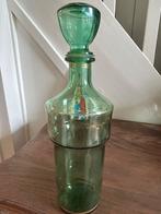 Vintage karaf groen glas, Ophalen of Verzenden, Huis en Inrichting