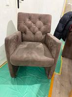 Mooie Eetkamerstoel suède leer, Eenpersoons, Minder dan 75 cm, Ophalen of Verzenden, Zo goed als nieuw