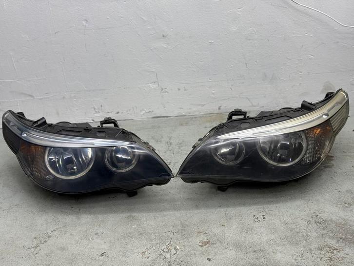 BMW E60 E61 Halogeen Koplampen Partij Set Headlight, Auto-onderdelen, Verlichting, BMW, Gebruikt, Ophalen of Verzenden