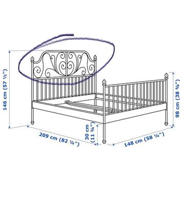 GEZOCHT!! bovenstuk van LEIRVIK ikea bedframe spijlen metaal - afbeelding 2