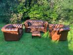 Originele Chesterfield Club Fauteuils & Bank - met labels, Huis en Inrichting, Ophalen, Klassiek, Tweepersoons, Zo goed als nieuw