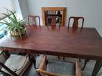 Bruine eettafel, Huis en Inrichting, Tafels | Eettafels, Ophalen, Gebruikt, Teakhout, 200 cm of meer