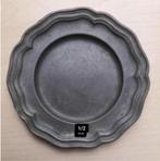 Tin bordje schaaltje diameter 9,1 cm en uitsparing 5,5 cm, Antiek en Kunst, Antiek | Tin, Ophalen of Verzenden