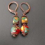 Kleurrijke sediment Jaspis Oorbellen #31555, Overige materialen, Hangers, Overige kleuren, Verzenden