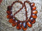 Antiek Barnsteen amber collier ketting zeldzaam, Ophalen, Overige materialen, Ketting, Met edelsteen