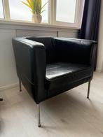 Stoel fauteuille zwart kunstleer 2 stuks, Ophalen, Gebruikt, Minder dan 75 cm, 50 tot 75 cm