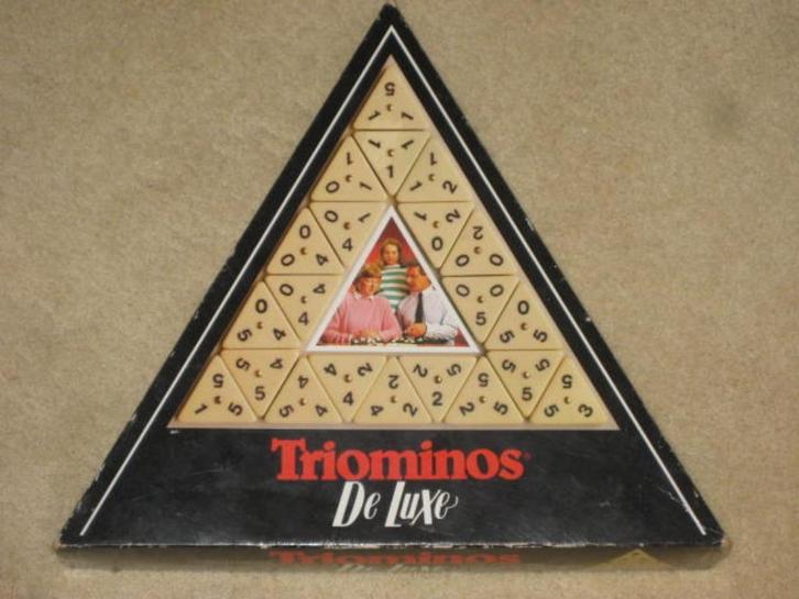 Triominos de luxe Trio-minos Goliath, Hobby en Vrije tijd, Gezelschapsspellen | Bordspellen, Zo goed als nieuw, Ophalen of Verzenden