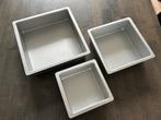 PME Bakvormen Vierkant - Set van 3, Huis en Inrichting, Keuken | Potten en Pannen, Ophalen, Zo goed als nieuw, Aluminium, Overige typen